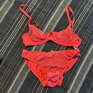 Dark Red Lace Bra, size 34A
